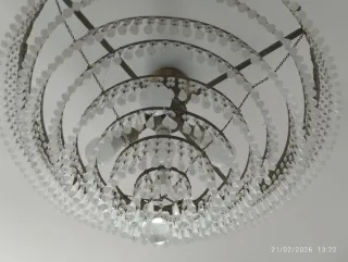 Lámpara de bronce y cristal