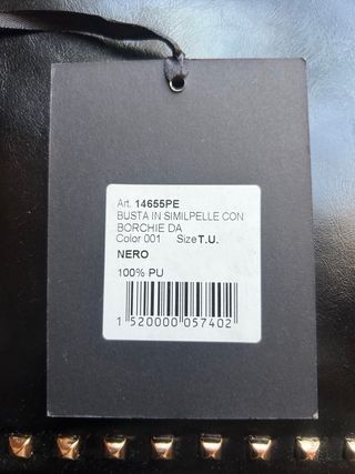 Busta nera con borchie Mia Bag