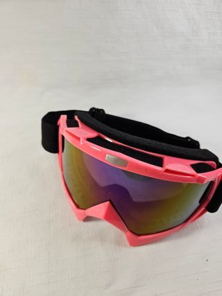 Gafas de esquí rosas con lente espejada