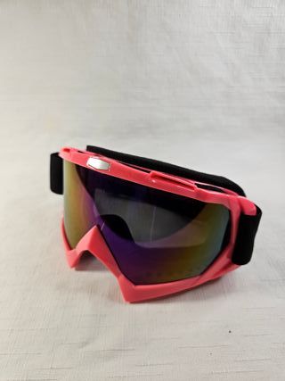 Gafas de esquí rosas con lente espejada