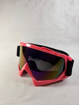 Gafas de esquí rosas con lente espejada