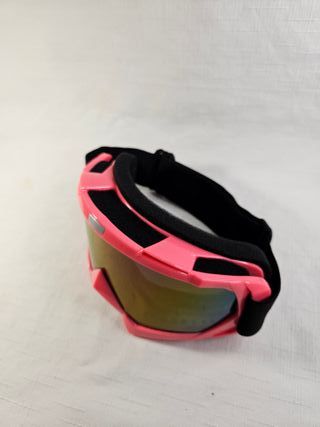 Gafas de esquí rosas con lente espejada