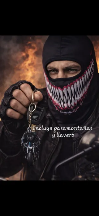 Soporte Casco Moto Estilo Venom con Luz LED