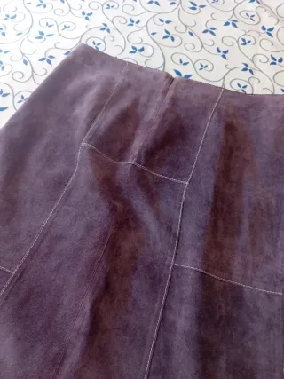 Falda de cuero marron talla 42