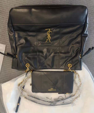 Bolso YSL Jamie Piel Cordero Negro Dorado