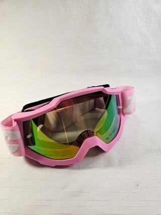 Gafas de esquí rosas con lente espejada