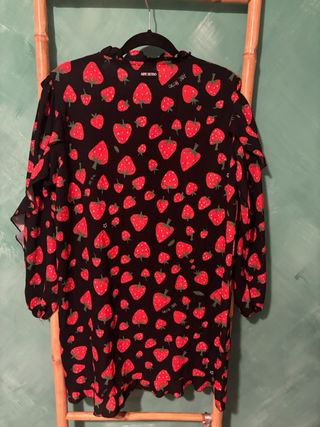Vestido Aire Retro Estampado Fresas