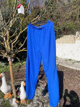Conjunto blusa y pantalón azul verano
