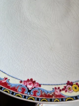 Vajilla antigua marca Oviedo loza craquelada