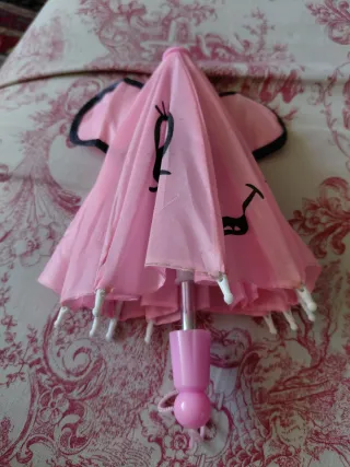 Paraguas para muñeca rosa con cara