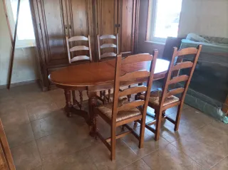 Mesa comedor madera con 6 sillas