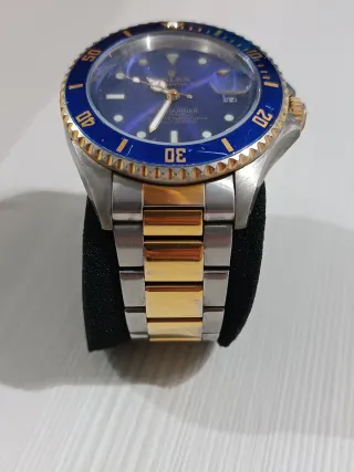 Orologio stile diver blu e oro