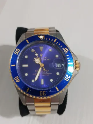 Orologio stile diver blu e oro