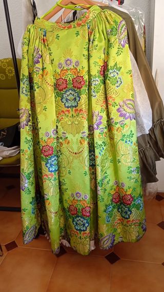 Falda Alicantina Fallera Verde Multicolor