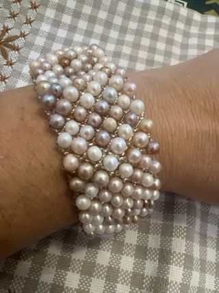 Bracciale perle rosa e bianche
