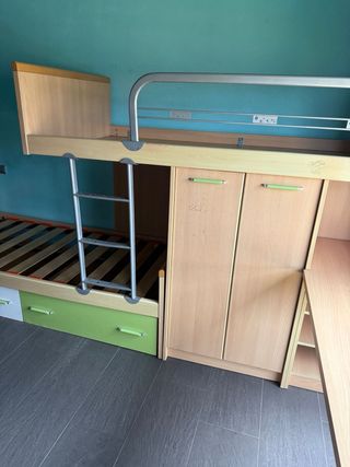 Habitación juvenil litera madera