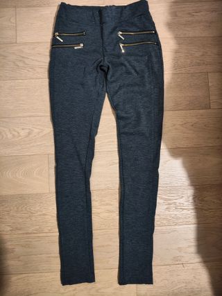 2 Leggins/pantaloni aderenti elasticizzati-tg s/xs