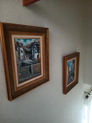 Cuadro decorativo paisaje pueblo