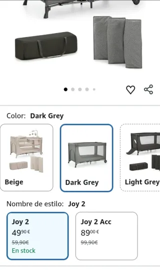 Kinderkraft Joy 2 Cuna de Viaje 3 en 1 para Bebé