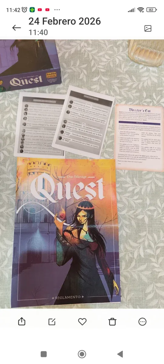 Quest Juego de Mesa. Inglés