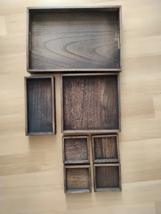 Conjunto de bandejas de madera