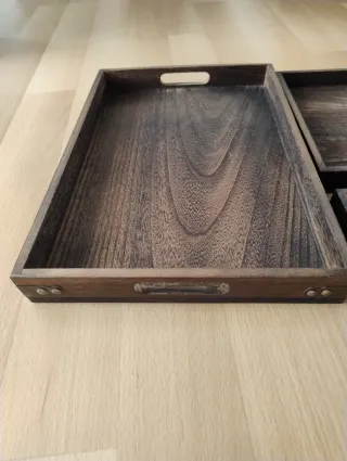 Conjunto de bandejas de madera