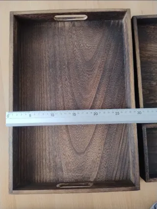 Conjunto de bandejas de madera