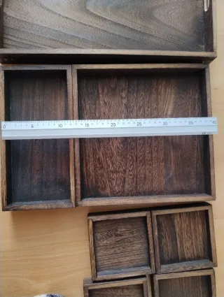 Conjunto de bandejas de madera