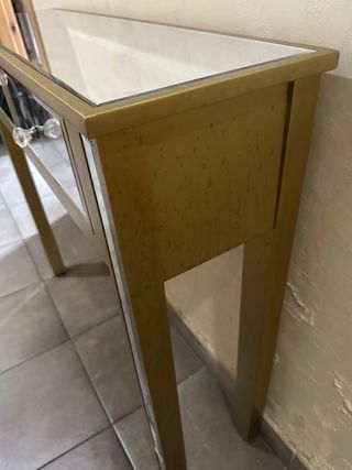 Consola recibidor dorada con espejo