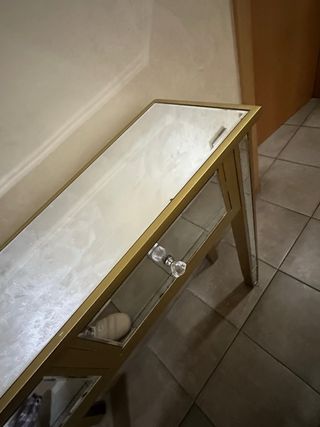 Consola recibidor dorada con espejo