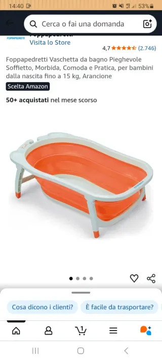 Vaschetta bagnetto Foppapedretti Arancione