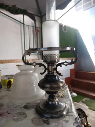 Lampara mesita de noche rustica antigua metal!