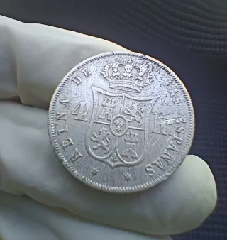 4 Reales 1859 ceca Madrid Isabel II ( Plata 900).