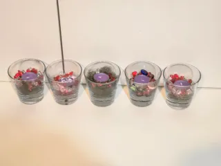 5 Portacandele in Vetro