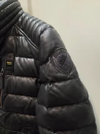 Chaqueta BLAUER M Piel Cuero Negra Cazadora xwz
