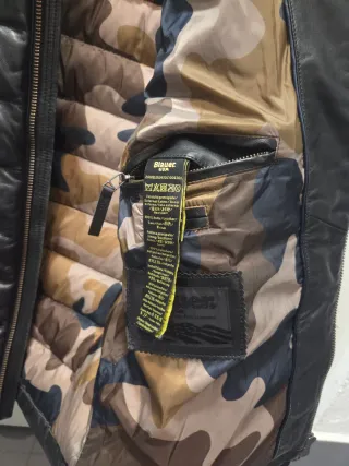 Chaqueta BLAUER M Piel Cuero Negra Cazadora xwz