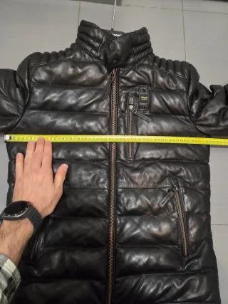 Chaqueta BLAUER M Piel Cuero Negra Cazadora xwz