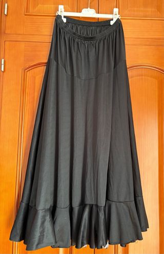 Falda flamenca negra talla S