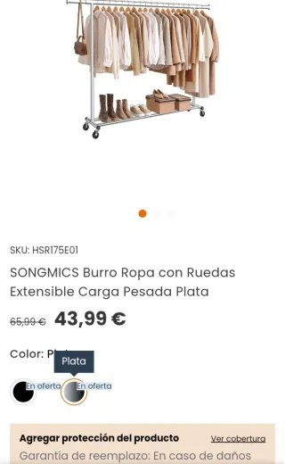 Burro Ropa, Ruedas Extensible Songmics HSR175E01