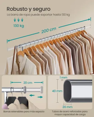 Burro Ropa, Ruedas Extensible Songmics HSR175E01