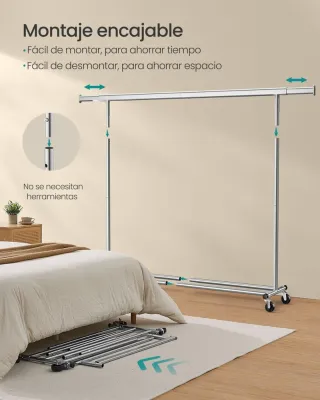 Burro Ropa, Ruedas Extensible Songmics HSR175E01
