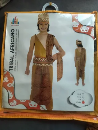 Disfraz Tribal Africano Niño T 10-12