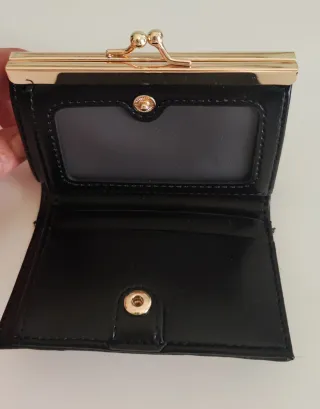 Cartera Parfois Piel Negra y Beige