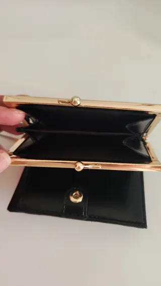 Cartera Parfois Piel Negra y Beige