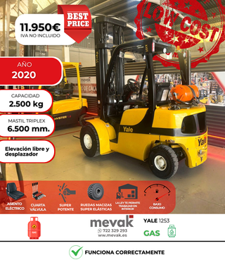 CARRETILLA ELEVADORA OCASION 2500 KG AÑO 2020