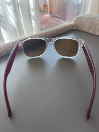 Gafas de sol marrones y rojas