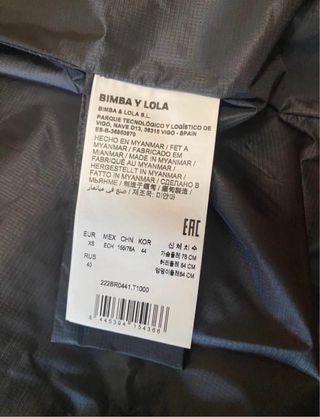 Plumífero Bimba y Lola Negro