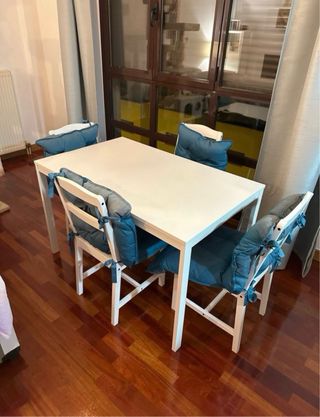 Mesa extensible VIHALS blanca 120/180x74 cm