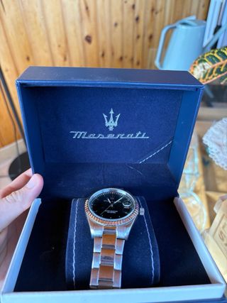 Reloj Maserati Caballero Negro y Plateado