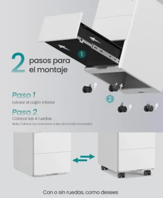 SONGMICS Cajonera, Archivador Móvil